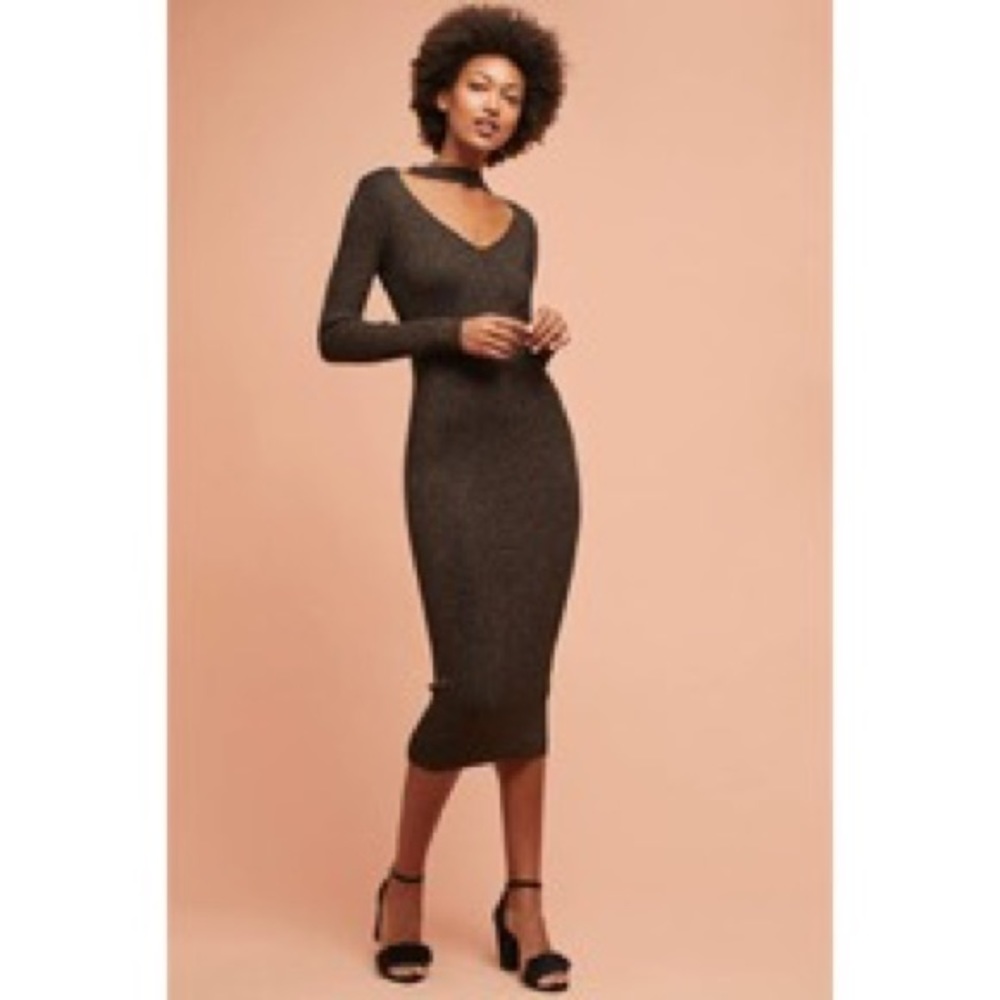 Deby Debo Ribbed Cutout Dress, Anthropologie